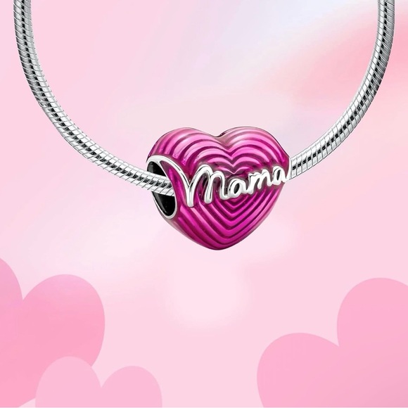 Pink Heart 'Mama' Charm with Silver Accents - Picture 2 of 7